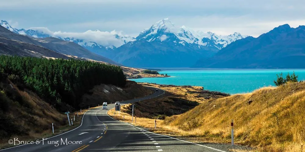 On the road to Aoraki / Mt Cook, New Zealand