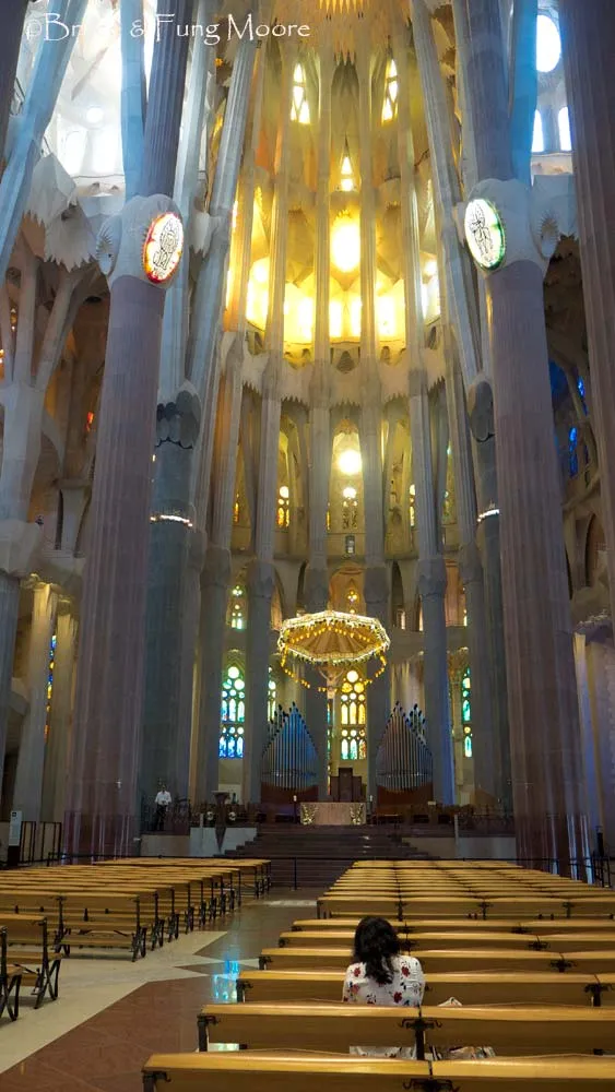 It was special for Fung to get the seating area all to herself. The nave of La Sagrada Familia
