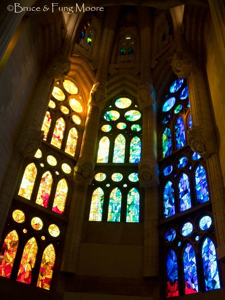 La Sagrada Familia stained glass windows