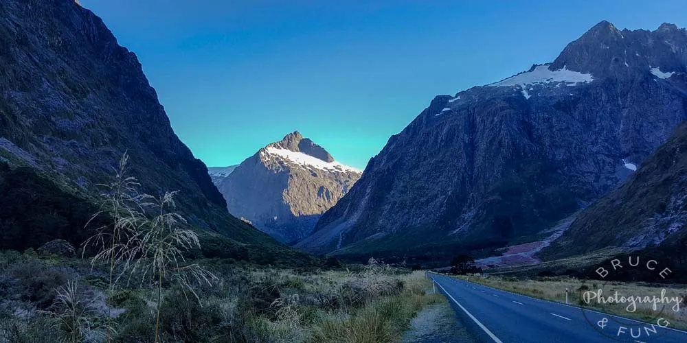 Hollyford Valley Hollyford Valley road on a frosty morning