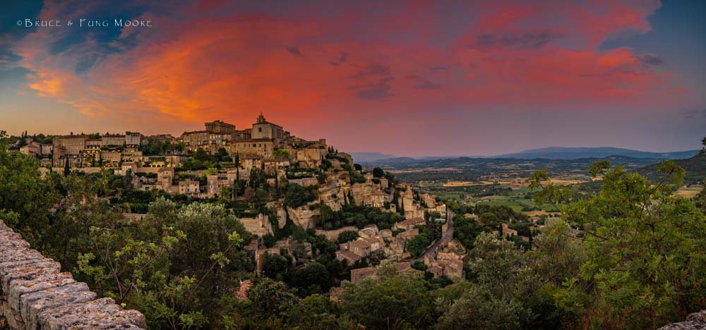 Provencal village of Gordes sunset