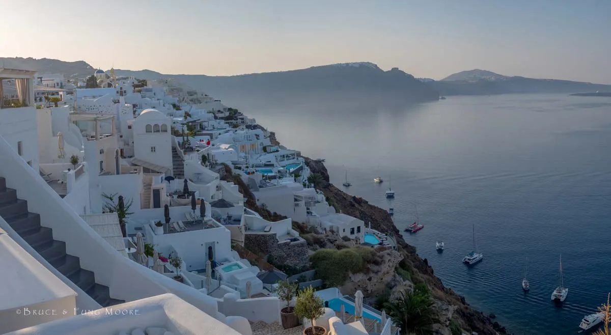 early morning in Oia Santorini