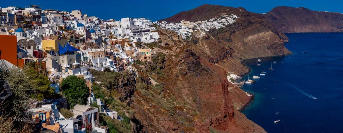 Oia Santorini, hugging the lip of the caldera