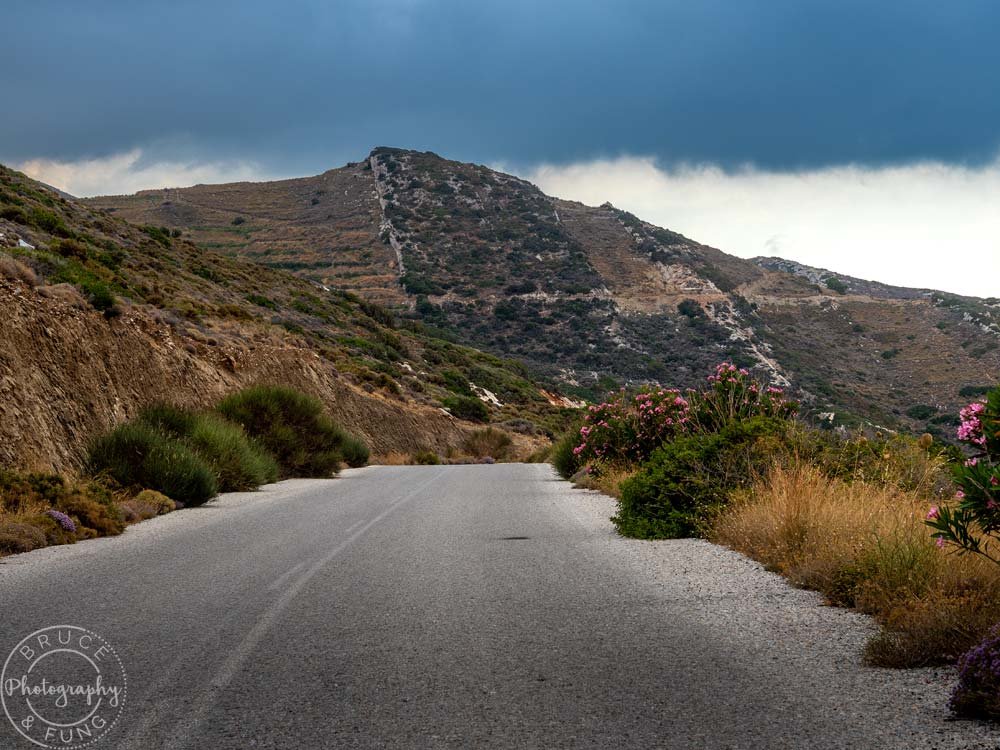 Northern Naxos road with marble veins
