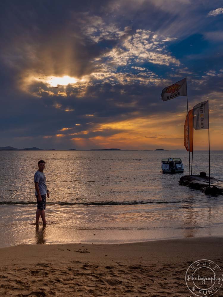 sunset of Saint George Beach, Naxos