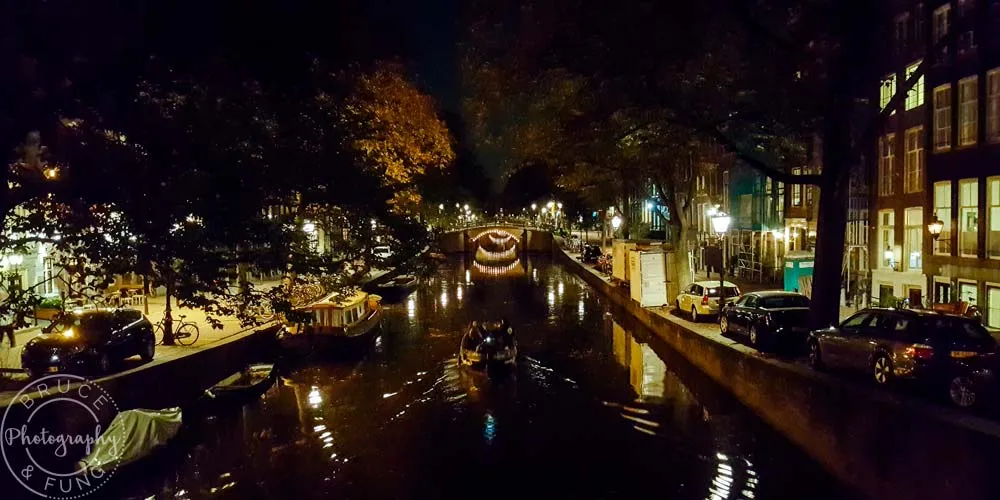 Amsterdam canal by night