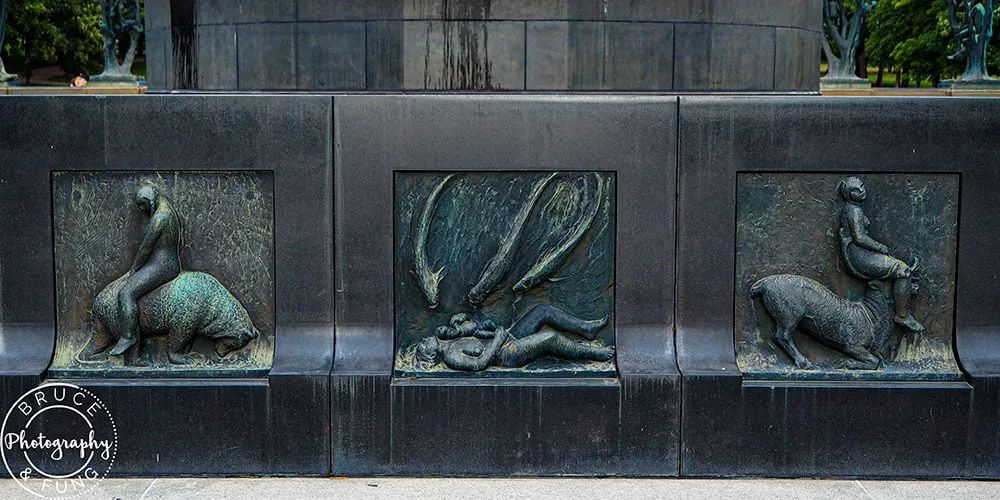 Humans with animals images in Vigeland Sculpture Park