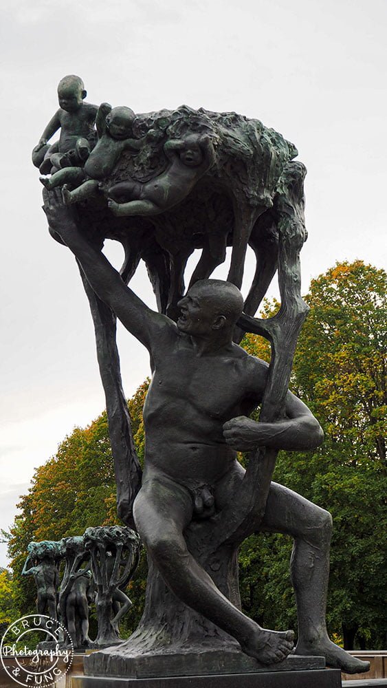 Old man being bothered by babies statue, Vigeland Sculpture Park, Oslo