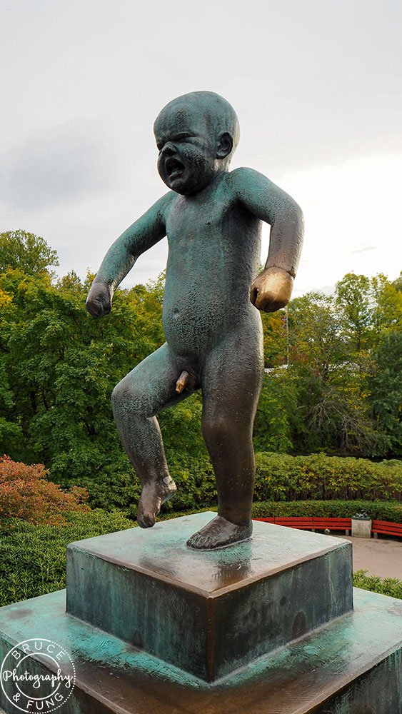 Angry baby statue at Vigeland Sculpture Park, Oslo