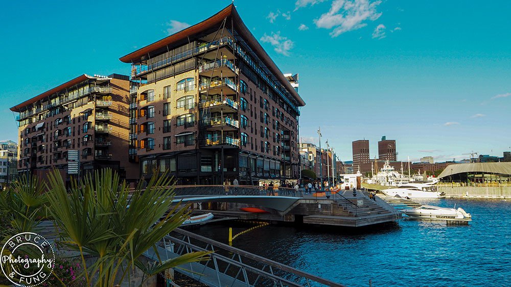 Aker Brygge waterfront food and shopping promenade